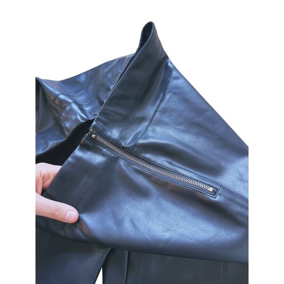 Know One Cares Black High Waist Faux Leather Pants Size 4 Edgy Punk Quiet Luxury - Picture 7 of 8